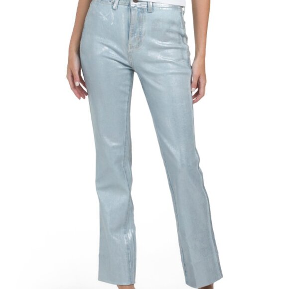 JOHNNY WAS Sancere Straight Leg Jeans - Silver Metallic - Picture 3 of 5